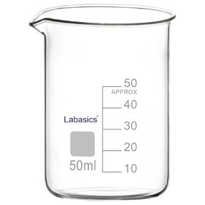 Glass Beaker, 1 Pack Borosilicate Glass Graduated Low Form Griffin Beaker with Pouring Spout Lab Beaker, 100 ml, High temperature resistance, Laboratory use