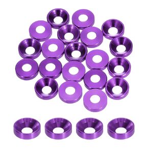 MECCANIXITY M4 Cone Cup Countersunk Washers,Hole Dia 4.1mm/0.16 Aluminum Gaskets Cup Head Washer Gasket for Screw RC/FPV/PC/Drone/Mechanical Accessories Model Parts,Pack of 20(Orange)