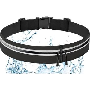 Slim Running Belt Fanny Pack for Women Men, Runners Phone Holder Gift Jogging Pouch Workout Waist Belt, Money Belt Running Gear Accessories – For All Cell Phones Black