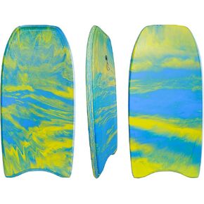 Body Boards, 33"-43" Bodyboard for Beach with Wrist Leash, Solid PE/EVA Closed-Cell Waterproof Foam, Surfing for Kids and Adults