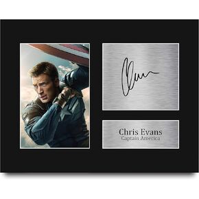 HWC Trading Chris Evans Captain America Presents 16 x 12 inch (A3) Printed Gifts Signed Autograph Picture for Movie Memorabilia Fans - 16" x 12" Framed in Saudi Arabia