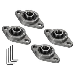 uxcell 4pcs KFL08 Flanged Pillow Block Bearings 8mm Bore, Zinc Alloy Self Aligning Flange Mounted Bearings
