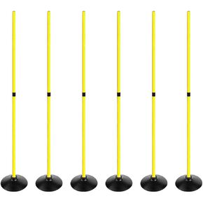 6FT Soccer Agility Poles with Rubber Base Detachable Speed Agility Stick Slalom Speed Training Pole Set for Sports in Kuwait