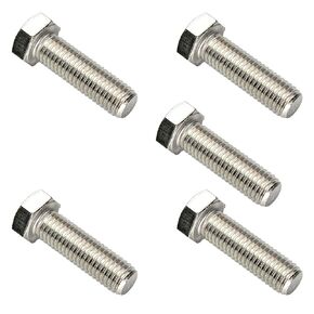 Heyiarbeit M12 Hex Bolt M12-1.75 x 100mm UNC Hex Head Screw Bolts 304 Stainless Steel Fully Threaded Hex Tap Bolts 5pcs