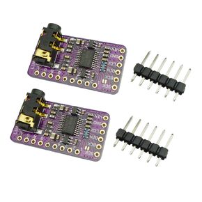 2PCS PCM5102 Stereo Digital to Analog Converter Decoder Board Voice Module I2S Interface Player Board PHAT Format with 3.5mm Jack