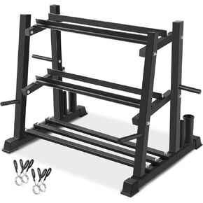 Dumbbell Rack, Bongkim Dumbbell Set with Rack Stand, Dumbbells Weights Rack for Home Gym, Weight Rack for Dumbbells, Kettlebells, and Weight Plates 1100LBS