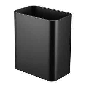 Small Metal Trash Can, 2.1 Gallon Slim Trash Can for Bathroom, Wastebasket Garbage Bin for Bedroom, Office, Kitchen, Under Sink (Matte Black)