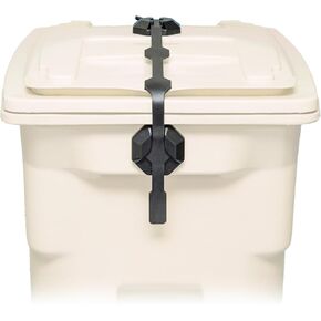 Strong Strap Lid Lock for 32–96 Gallon Garbage Cans (1 Starter Kit) Long Lasting, No Tools Required, Stretch to Latch, Mitigate Pests, Wind, Overflow, and Spillage
