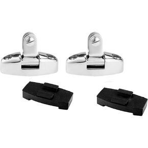 Pair of Marine Swivel Deck Hinges with Rubber Pad, 316 Stainless Steel Bimini Top Fitting for Fishing Boat Canoe Accessories W/Quick Release Pin