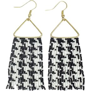 INK+ALLOY Game Day Earrings for Women, Luxe Beaded Fringe Earrings for Sports Fans, Handmade Jewelry for College Students, Alumni, Teachers, Team Gifts