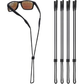 Eye Glasses Holder Strap - Sunglasses Straps Cords for Men Women Kids - Eyeglass Holders Around Neck - Eyewear String Lanyard Retainer - 2 PCS（Black
