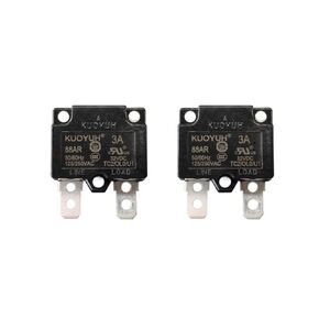 KUOYUH Circuit Breaker Thermal Overload 88 Series 3-30A Quick Connect Terminals 32VDC 125/250VAC 50/60Hz Auto-Reset 2-Pack (13A)