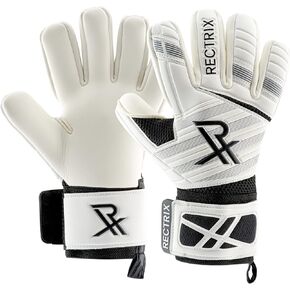 Rectrix 1.0 Goalkeeper Gloves (with Free Zip Case) - Negative Cut - Youth & Adult Sizes - Pro-Level Grip for Football Soccer Goalkeeping