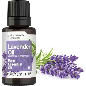 Horbäach Lavender Essential Oil | .51 fl oz (15ml) | for Massage, Bath, or Home Diffusers