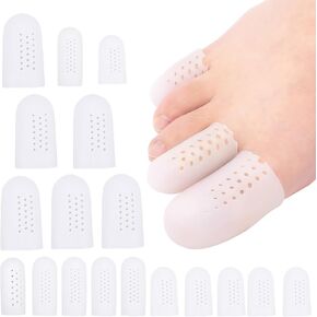 Gel Toe Protectors, 18pack 3 size Silicone Toe Protector, Breathable Gel Toe Caps Covers Sleeve, Toe Separators for Women Men, Corn Removers for Toe, Cushion for Calluses, Blister, Ingrown Toenail