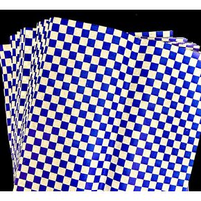 Grease Resistant Sandwich Wrap and Basket Liner, 12"" x 12"", Pack of 1,000 Sheets available in Red, Black, Blue, and Green Color Checkered Print. (480BK)