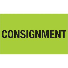 Aviditi Tape Logic 3" x 5","Consignment" Fluorescent Green Sticker, for Shipping, Handling, Packing, and Moving (1 Roll of 500 Labels)