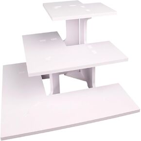 3-Tier Retail Table Risers Display Stand with Shelves for Vendor Events, Farmers Market Craft Fair Rack Candle Soap Stand for Shows Countertop Pop Up Shop Tumblers Candy (Black, Corner)