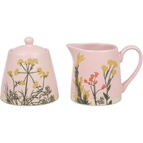 Elegant and Modern Pink Sugar Bowl and Creamer Set for Tea and Coffee Bar, Sugar Container with Lid, Cute Kitchen Accessories, Ideal Gift for any occasion