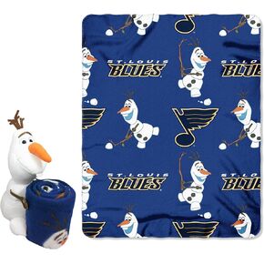 Officially Licensed NHL "Ice Warriors" Co-Branded Disney's Mickey Mouse Hugger and Fleece Throw Blanket Set, 40" x 50", Multi Color