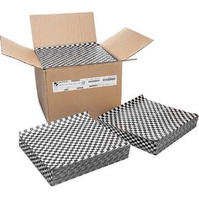 Paterson Paper 5000 Count PFAS-Free Black Checkers Grease-Resistant Food-Safe Deli Sandwich Wrap Paper Sheets/Basket Liners (Case of 5000)