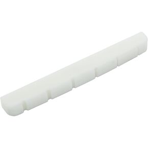 Muertenze 6 String Electric Guitar Bone Nut, 42mm Bone Slotted Electric Guitar Nut Flat Bottom for LP Style Electric Guitar Folk Acoustic Guitar White.(Nut: 42 x 4.5 x 3.5mm, 1 Pieces)