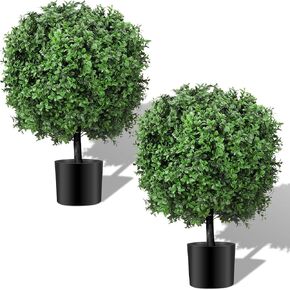 2 قطعة 16 × 24 بوصة خشب البقس توبياري نباتات اصطناعية بوعاء في الهواء الطلق كرات خشب البقس وهمية بوش أشجار صناعية في الهواء الطلق شجيرات اصطناعية بوعاء للداخلية في الهواء الطلق الشرفة الأمامية للمنزل in Kuwait