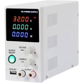 DC Power Supply Variable 30V 10A Bench Power Supply 4-Digits Display with Output On/Off Switch,5V 2A USB Charging Port