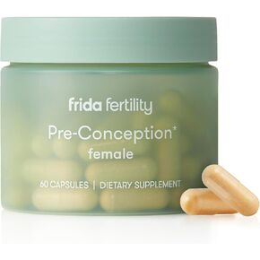 Frida Fertility Pre-Conception Supplement Set | Female & Male Daily Vitamins & Minerals, Folic Acid, Inositol, CoQ10, Maintain & Support Egg Function & Sperm Health | 60 Capsules Each, 30 Day Supply