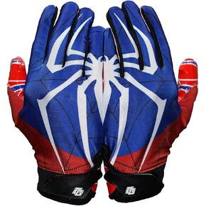 قفازات كرة القدم - قفازات كرة القدم Tacky Grip Skin Tight للبالغين - قفازات كرة قدم معززة الأداء للرجال - Spider - قفازات كرة القدم للرجال Pro Elite Super Sticky Receiver - مقاسات البالغين