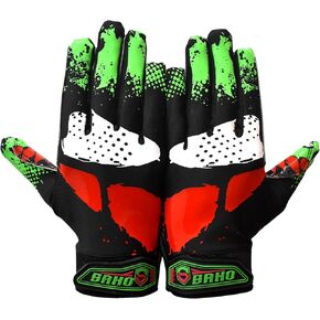 Villian 3.0 Football Gloves - Tacky Grip Skin Tight Enhanced Performance Football Gloves - Pro Elite Super Sticky Receiver American Football Gloves - Adult & Youth Sizes