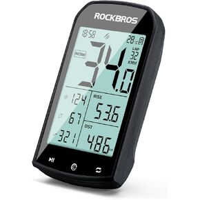 ROCKBROS Bike Computer Wireless Cycling Computers ANT+ Bluetooth Bike Speedometer Odometer Bicycle Computer with Speed Cadence Sensor for Riding Cycling Waterproof 2.9inch LCD Screen