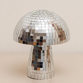 Reflective Mushroom Disco Ball - 4.9 Inch Rose Gold Handmade Mirror Glitter Decor for Parties, Home, Stage, and Table - Creative Retro Disco Mushroom Decorations for Unforgettable Events