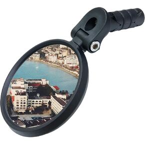 Bar End Bike Mirror [Upgraded Version] Scratch Resistant Glass Lens,HD,Safe Rearview Mirror,ME-001