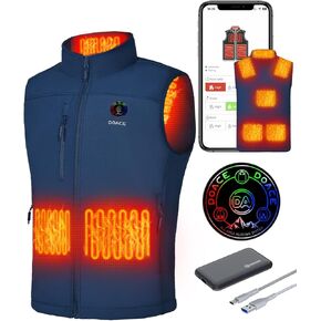 DOACE Heated Vest for Men and Women, Smart Electric Fleece Heated Vest with App Control, Battery Pack Included