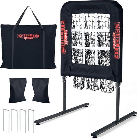 9 Hole Pitching Net with Strike Zone, Baseball Pitching Target, Softball Pitching Net, Portable Pitcher Training Equipment Height Adjustable in Saudi Arabia