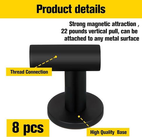 Therwen Black Magnetic Hooks Heavy Duty Magnet Hook Strong Neodymium Magnetic Coat Hooks Magnetic Hanger for Refrigerator, Metal Door, Locker for Hanging Towel, Coat, Bag, Umbrella (2 Pcs) in Saudi Arabia