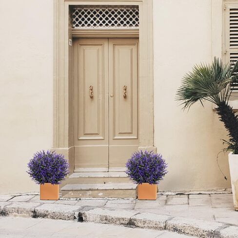 Artificial Lavender 15 Bundles Fake Outdoor Flowers UV Resistant No Fade Faux Plastic Plants Garden Porch Window Box Home Decoration(Autumn Orange) in Saudi Arabia
