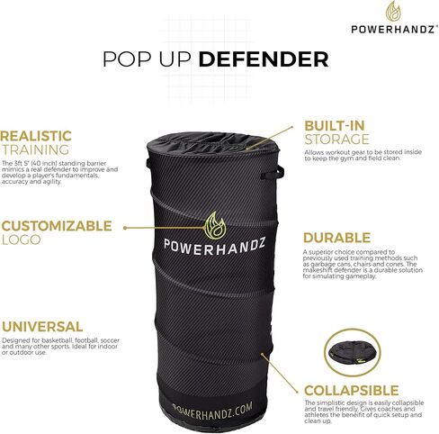 POWERHANDZ Pop Up Defender- Portable and Collapsible Sports Training Equipment for Basketball, Football and Soccer with Built-In Storage in Saudi Arabia