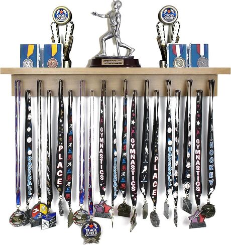 MedalAwardsRack Premier Medal Hanger Display Rack and Trophy Shelf for Gymnastics, Soccer, Basketball, Football, and More – 2, ft in Saudi Arabia