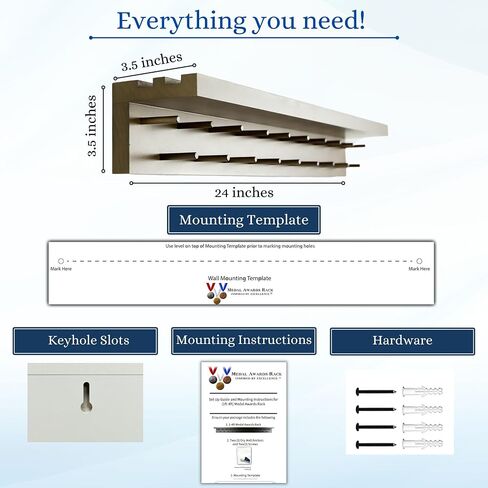 MedalAwardsRack Premier Medal Hanger Display Rack and Trophy Shelf for Gymnastics, Soccer, Basketball, Football, and More – 2, ft in Saudi Arabia