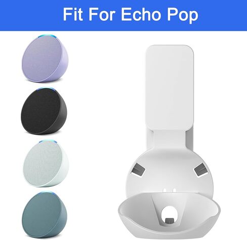 حامل تثبيت على الحائط متوافق مع حامل التثبيت على الحائط Ech0 P0p، Ech0 pop مع تخزين مخفي لإدارة الكابلات بدون براغي (أبيض) in Kuwait