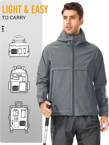 Men’s Pullover Rain Jacket with Hood Lightweight Waterproof Packable,for Golf Hiking traveling,cycling in Saudi Arabia