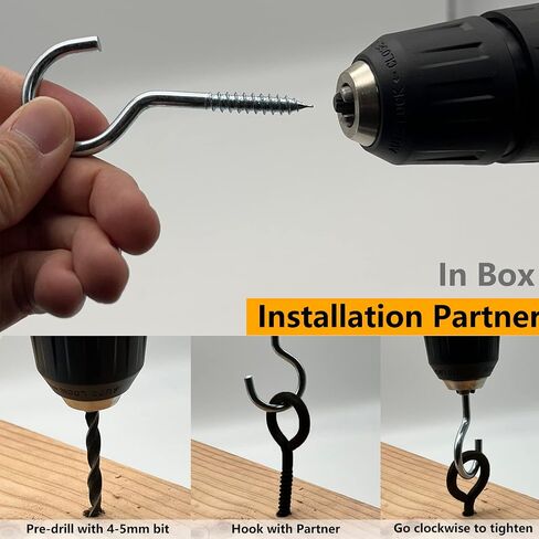 15 PCS Stainless Screw Eyes, 2.56 Inch Screw Hooks Black Self-Tapping Heavy Duty Eye Bolt, 80 Lbs Capacity in Saudi Arabia