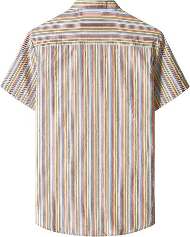 قميص رجالي من القطن Henley من JOGAL صيفي كاجوال بأكمام قصيرة للشاطئ هاواي in Kuwait