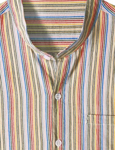 قميص رجالي من القطن Henley من JOGAL صيفي كاجوال بأكمام قصيرة للشاطئ هاواي in Kuwait