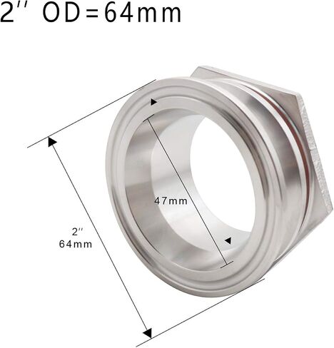 صحيح Weldless 2 "TC Triclamp الحاجز ضغط التركيبات الصحية 304 الفولاذ المقاوم للصدأ البيرة غلاية الحاجز in Saudi Arabia