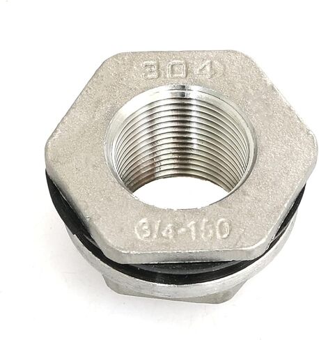 Bulkhead Fittings Stainless Steel 3/4" NPT Female Thread Water Tank Connector Adapter Fitting with Gasket for Water Tank, Bathtub and Sink, Compression Bulkhead Fittings in Saudi Arabia
