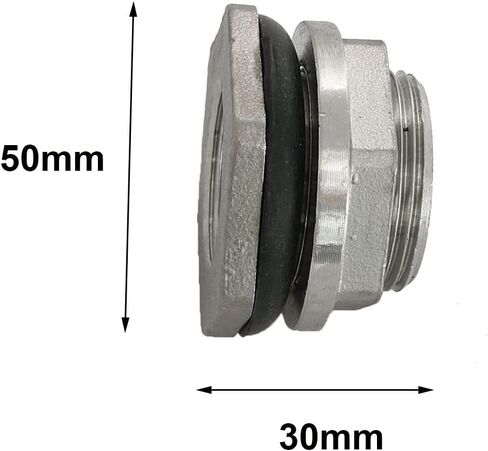 Bulkhead Fittings Stainless Steel 3/4" NPT Female Thread Water Tank Connector Adapter Fitting with Gasket for Water Tank, Bathtub and Sink, Compression Bulkhead Fittings in Saudi Arabia