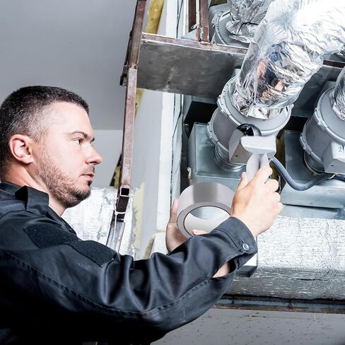 6 عبوات من شريط رقائق الألومنيوم، شريط درجة حرارة عالية إجمالي 2 × 300 قدم، شريط ختم HVAC، شريط لاصق معدني، شريط لاصق فضي لمجاري الهواء، فتحة المجفف، HVAC in Kuwait
